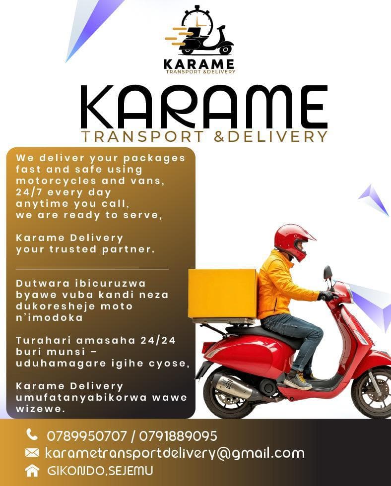 Karame transport and delivery service flyer